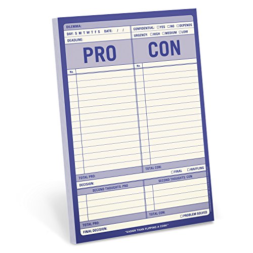 Product Cover Knock Knock Pro / Con Checklist Note Pad, 6 x 9-inches