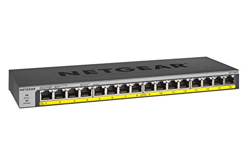 Product Cover NETGEAR 16-Port Gigabit Ethernet Unmanaged PoE Switch (GS116PP) - with 16 x PoE+ @ 183W, Desktop/Rackmount, and ProSAFE Limited Lifetime Protection