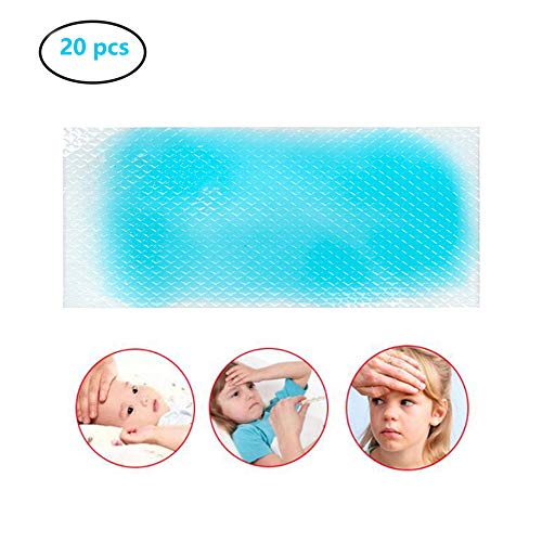 Product Cover Fencia 20pcs Cooling Gel Patches, Cooling Forehead Strips Relieve Headache,Toothache Pain,Drowsiness, Fatigue, Refreshing, Relieve Fatigue, Sunstroke