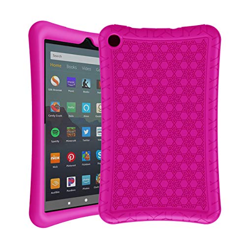 Product Cover AVAWO Silicone Case for Amazon Fire 7 Tablet with Alexa (7th & 9th Generation, 2017 & 2019 Release - Anti Slip Shockproof Light Weight Protective Cover, Rose