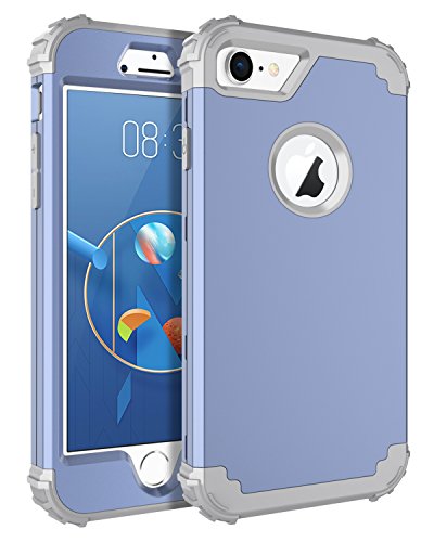Product Cover BENTOBEN Phone Case for iPhone 8/iPhone 7,3 in 1 Shockproof Heavy Duty High Impact Resistant Hybrid Hard PC Soft Silicone Cover Full Body Protective Case for iPhone 7/8, Steel Blue