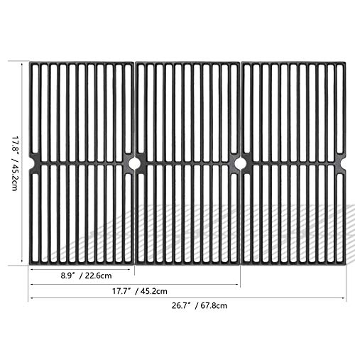 Product Cover Uniflasy Cast Iron Grill Accessories Cooking Grid Grates Replacement Parts for Brinkmann 810-2410-S, 810-2511-S, 810-8410-S, 810-8411-5, 810-9415-W, Charmglow, Browning, Grillada Gas Grills