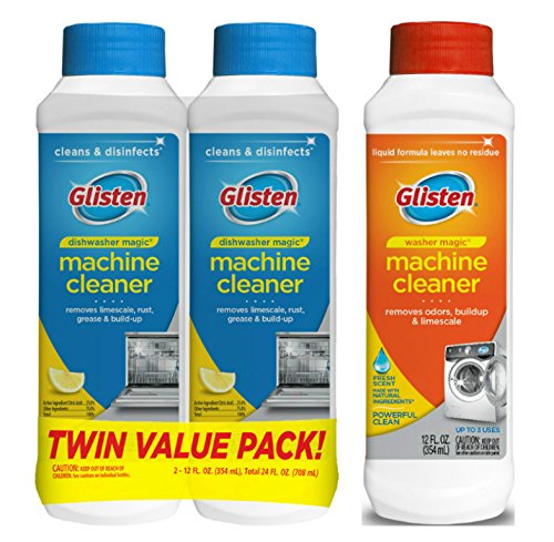 Product Cover Glisten Dishwasher Magic Machine Cleaner and Disinfectant 2-Pack and Washer Magic Washing Machine Cleaner