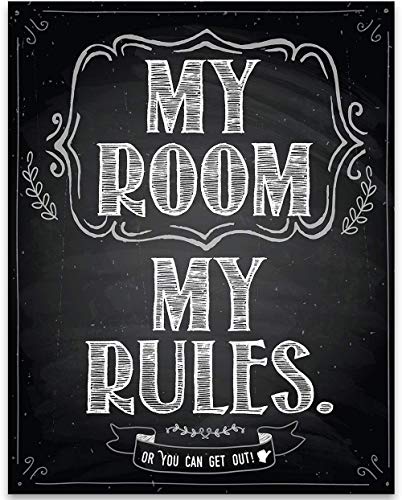 Product Cover My Room My Rules - 11x14 Unframed Typography Art Print - Great Bedroom Decor Under $15