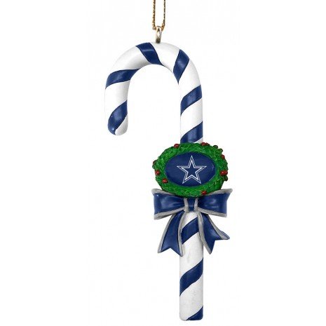 Product Cover The Memory Co Dallas Cowboys Resin Striped Candy Cane Ornament
