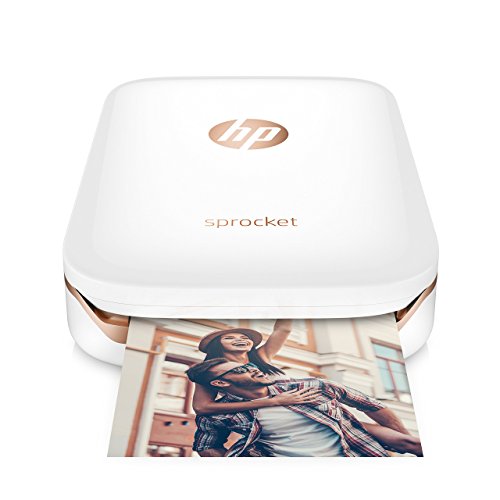 Product Cover HP Sprocket Portable Photo Printer, Print Social Media Photos on 2x3 Sticky-Backed Paper - White (Renewed)
