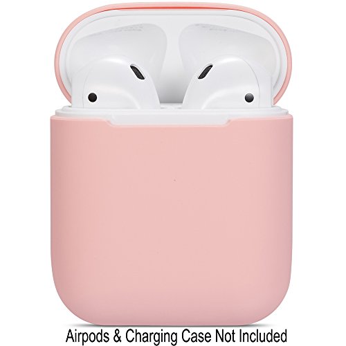 Product Cover Watruer Compatible Airpods Case, Protective Ultra-Thin Soft Silicone Shockproof Non-Slip Protection Accessories Cover Case for Apple Airpods 2 & 1 Charging Case - Pink