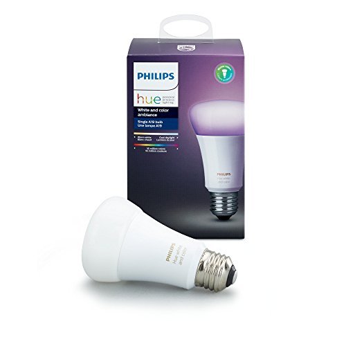 Product Cover Philips Hue White and Color Ambiance A19 60W Equivalent Dimmable LED Smart Light Bulb, 1 Smart Bulb, Works with Alexa, Apple HomeKit, and Google Assistant (All US Residents)