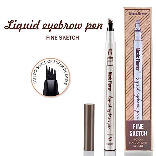Product Cover Music Flower Eyebrow pencil - Dual Eyebrow pen - Long lasting, waterproof and smudge-proof (Chestnut 00)