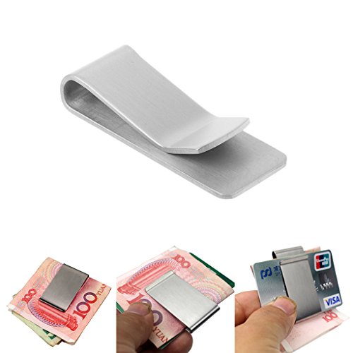Product Cover BKID Portability Money Credit Card Clip Stainless Steel Silver Clip Durable Metal Pocket Holder