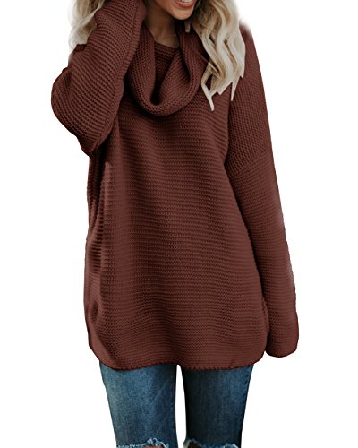 Product Cover Pxmoda Womens Chunky Turtleneck Sweater Long Sleeve Knit Oversized Pullover Jumper