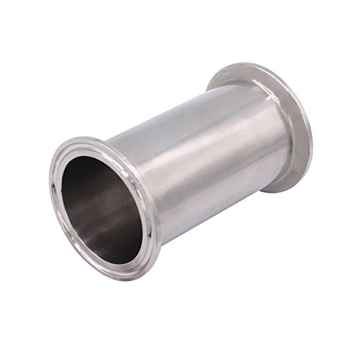 Product Cover DERNORD Sanitary Spool Tube with Clamp Ends,Stainless Steel 304 Seamless Round Tubing with 1.5 inch Tri Clamp 50.5MM Ferrule Flange (Tube Length: 2 Inch / 51MM)