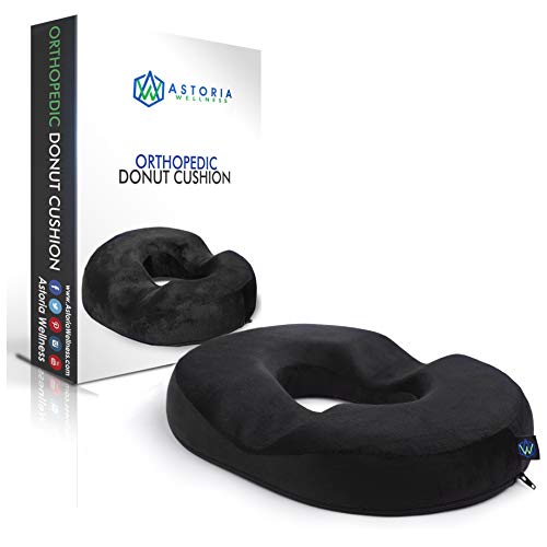 Product Cover Astoria Wellness Donut Pillow for Tailbone Pain - Coccyx Seat Cushion - Sitting Pillow Provides Pain Relief for Pregnancy, Post Natal, Back Pain and Hemmoroid Treatment - Tailbone Pain Relief Cushion