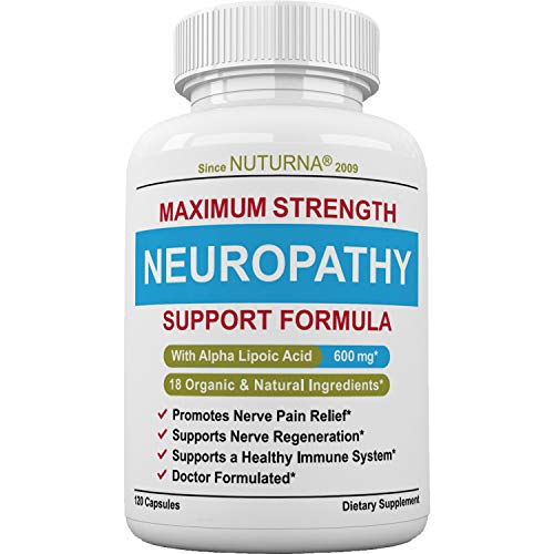 Product Cover Neuropathy Support Supplement - Nerve Pain Relief with 600 mg Alpha Lipoic Acid Daily Dose - Diabetic Peripheral Neuropathy - Feet Hand Legs Toe Maximum Strength Nerve Renew Repair Formula, 120 Caps