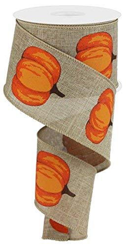 Product Cover Autumn Pumpkins Wired Edge Ribbon, 2.5