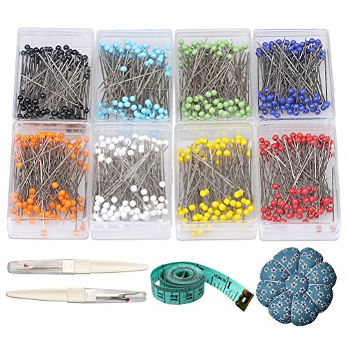 Product Cover 800 Pieces Sewing Pins Set, Color Scissor Straight Quilting Pins Ball Head Pins for Sewing DIY Projects