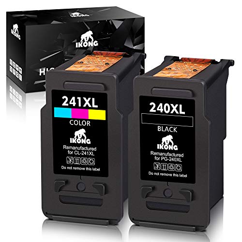 Product Cover IKONG Remanufactured Ink Cartridge Replacement for Canon PG-240XL CL-241XL 240XL 241XL Work with Canon PIXMA MG3620 MG3520 MG3220 MG2220 MG2120 MX532 MX472 MX432 MX452 MX522 TS5120 MX392 Printer