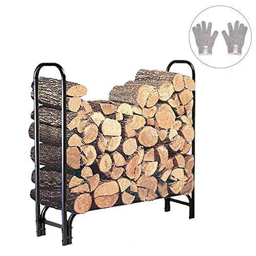 Product Cover DOEWORKS 4 Feet Heavy Duty Indoor/Outdoor Firewood Racks Steel Wood Storage Log Rack Holder
