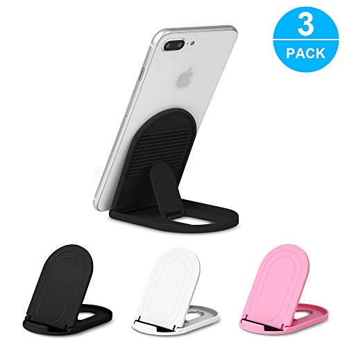 Product Cover Cell Phone Stand 3Pack, Ama Forest Portable Foldable Desktop Cell Phone Holder Adjustable Universal Multi-Angle Cradle for Tablet iPad Mini iPhone X/xr/xs max Samsung Galaxy, Black, White, Pink