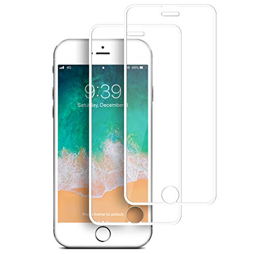 Product Cover [2 Pack] iPhone 6, 6s, 7, 8 Screen Protector, Tentoki Full Coverage HD Tempered Glass Film [Dustproof Design] [Case-Friendly] 3D Touch Responsive Edge to Edge Protection for iPhone 6/6s/7/8 (White)