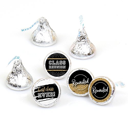 Product Cover Reunited - School Class Reunion Party Round Candy Sticker Favors - Labels Fit Hershey's Kisses (1 Sheet of 108)