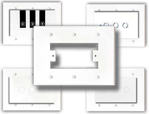 Product Cover SmartPlate, Wall Plate, Switch Plate for Smart Switches, 3 Gang Electrical Boxes, White Plastic (3 Gang)
