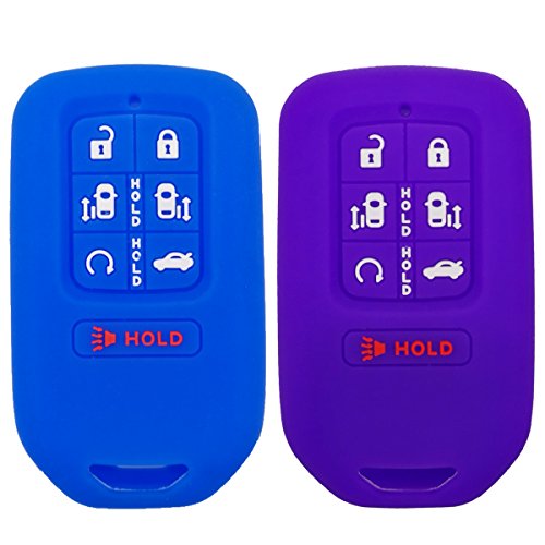 Product Cover 2Pcs Coolbestda Silicone 7 Buttons Smart Key Fob Remote Cover Case Keyless Entry Jacket Holder Accessories for 2020 2019 2018 Honda Odyssey elite ex