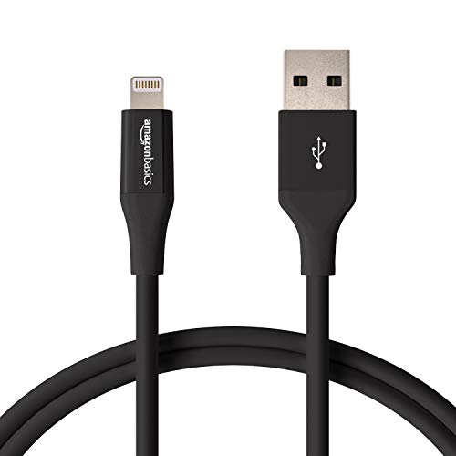 Product Cover AmazonBasics Lightning to USB A Cable, Advanced Collection, MFi Certified iPhone Charger, Black, 3 Foot
