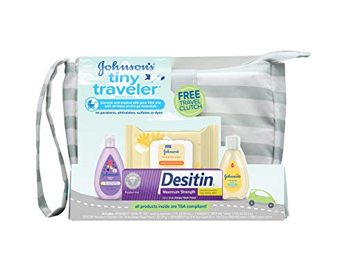Product Cover Johnson's Tiny Traveler Baby Gift Set, Baby Bath and Skin Care Essentials, TSA-Compliant, 5 Items