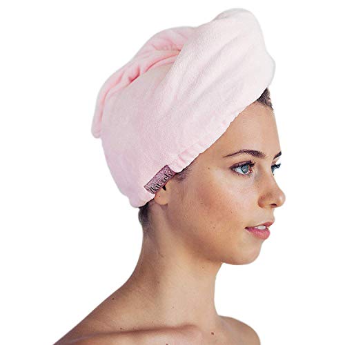 Product Cover Kitsch Microfiber Hair Towel Wrap for Women, Hair Turban for Drying Wet Hair, Easy Twist Hair Towels (Blush)