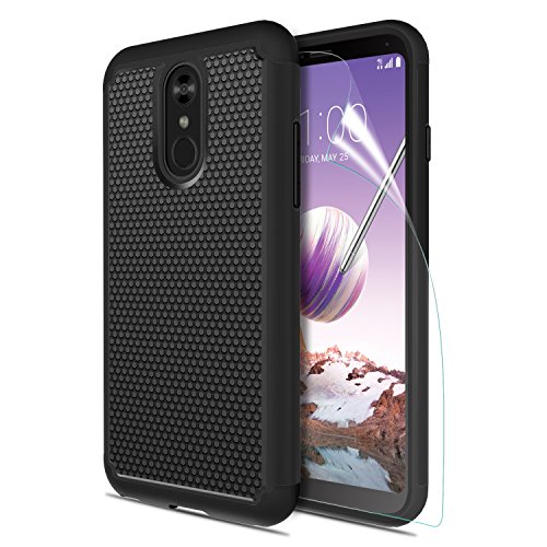 Product Cover LG Stylo 4 Case, OEAGO [Shockproof] [Impact Protection] Hybrid Dual Layer Defender Protective Case Cover for LG Stylo 4 - Black