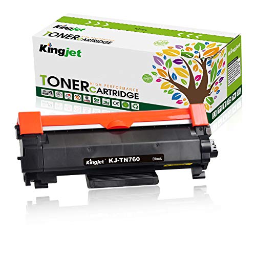 Product Cover Kingjet Toner Cartridge Replacement for TN760 TN-760 TN730 TN-730 for MFC-L2710DW MFC-L2730DW MFC-L2750DW HL-L2350DW HL-L2390DW HL-L2395DW HL-L2370DW DCP-L2550DW Printer Ink