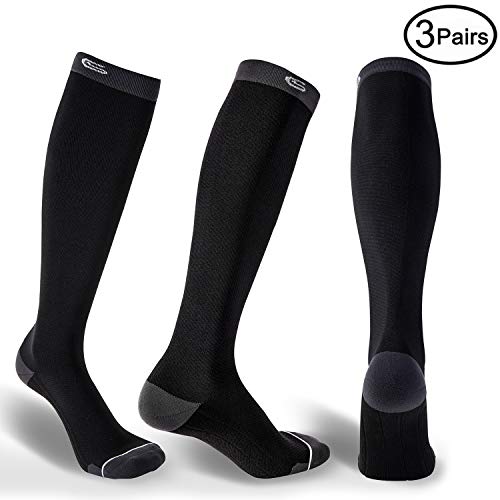 Product Cover CELERSPORT 3 Pairs Compression Socks 20-30mmHg for Men and Women Nursing Socks