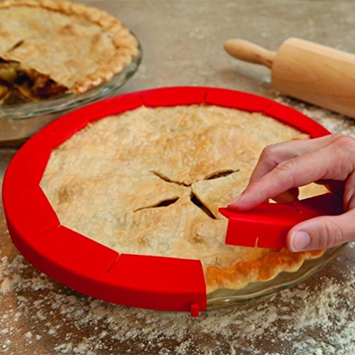 Product Cover Transer Adjustable Silicone Pie Crust Shield Pie Protectors, FDA Food-safe Silicone, Fit 8.5