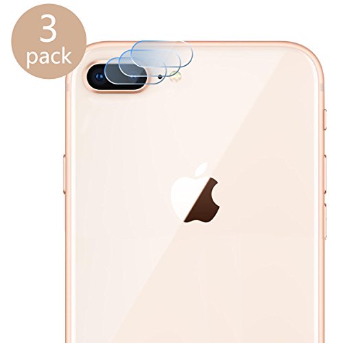 Product Cover Casetego Compatible iPhone 8 Plus/7 Plus Camera Lens Protector, [3 Pack] Ultra Thin Transparent Clear Camera Tempered Glass Protector for Apple iPhone 8 Plus/7 Plus(Clear)