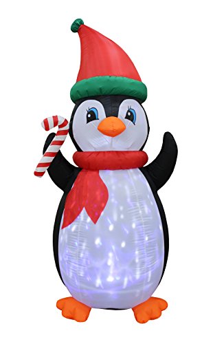 Product Cover 7 Foot Tall Christmas Inflatable Penguins with Twinkle Lights Decor Outdoor Indoor Holiday Decorations, Blow Up LED Lighted Christmas Yard Decor, Giant Lawn Inflatable for Home, Family, Outside