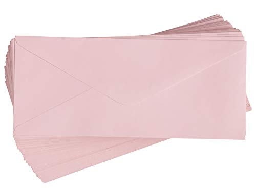 Product Cover Business Envelopes - 96-Pack #10 Envelopes, V-Flap Envelopes for Holiday, Office, Checks, Invoices, Letters, Mailings, Windowless Design, Gummed Seal, Blush Pink, 4-1/8 x 9-1/2 Inches