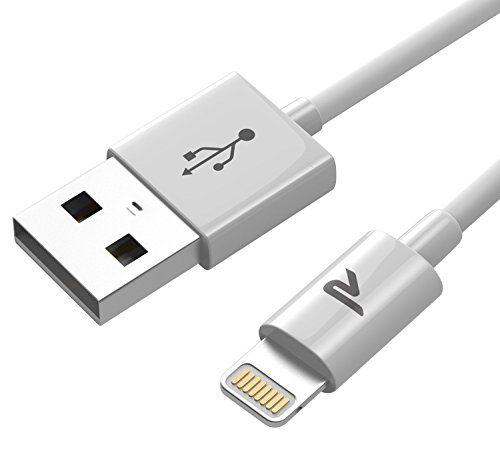 Product Cover RAMPOW iPhone Charger Cable 6.5 ft - [Apple MFI Certified] USB to Lightning Cable Compatible iPhone 11/Xs/Xs Max/X/8/7/7 Plus/6/6 Plus/5S/se/5, iPad Pro/Air - White, TPE