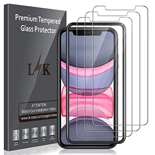 Product Cover [3 Pack] LK Screen Protector for iPhone XR/iPhone 11 6.1'' Tempered Glass [Easy Installation] HD Clear, Anti Scratch