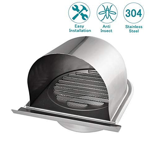 Product Cover HG POWER 4 Inch Stainless Steel Air Vents Waterproof Soffit Vent Wall & Ceiling Cover Soffit Ventilation for Home or Office