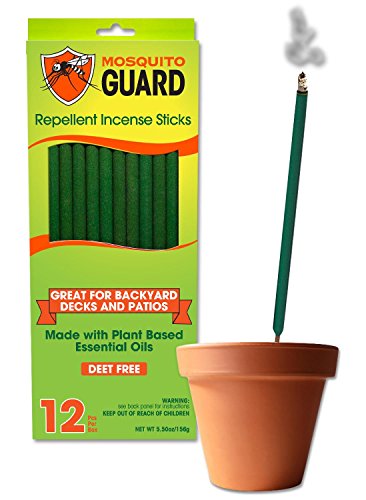 Product Cover Mosquito Guard Incense Repellent Sticks - 12 Inch Incense Sticks Made with Natural Plant Based Ingredients: Citronella, Lemongrass & Rosemary Oil - 12 Sticks Per Box