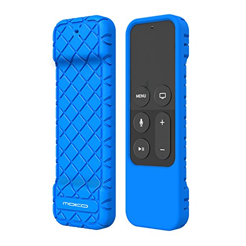 Product Cover MoKo Silicone Case Fit Apple TV 4K/4th Gen Remote, Flexible Lightweight Non-Slip-Grip & Secure Protective Cover Compatible with Apple TV 4K Siri Remote Controller - Blue