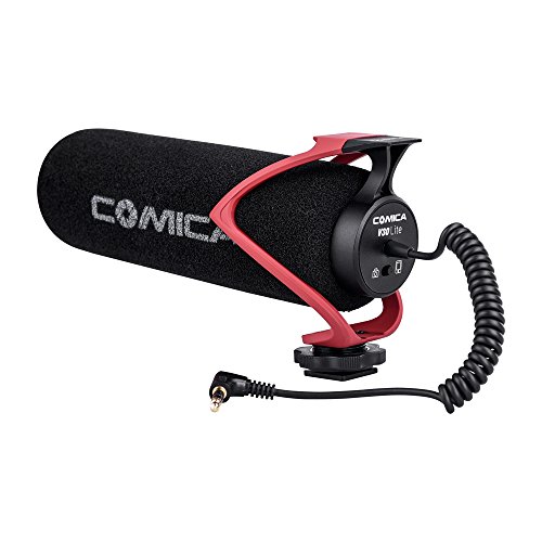 Product Cover Comica CVM-V30 LITE Video Microphone Super-Cardioid Condenser On-Camera Shotgun Microphone for Canon Nikon Sony Panasonic Camera/DSLR/iPhone Samsung Huawei with 3.5mm Jack（Red）