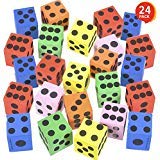 Product Cover artcreativity Colored Foam dice Set (Pack of 24) | 1.5ã â' â Big | Colorful dice Set | six Assorted Colors | Fun Playing Games | Great Gift for Kids
