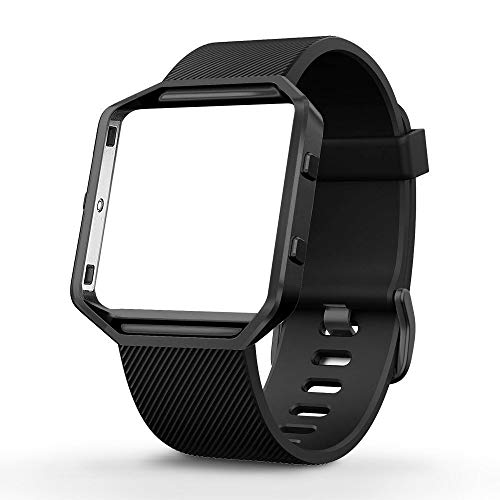 Product Cover UMTELE for Fitbit Blaze Bands, Silicone Replacement Strap with Stainless Steel Frame for Fitbit Blaze