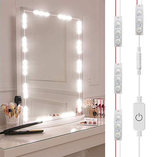 Product Cover DIY Hollywood Style LED Vanity Mirror Lights Kit Dimmable Lighting, 10FT/20W-60leds, Daylight White, Waterproof IP67 Under Cabinet Lighting, Kitchen Lighting with Touch Dimmable and Power Supply