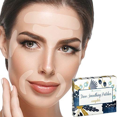 Product Cover Blumbody Facial Patches Wrinkle Remover Strips - 240 Face Smoothing Patches: Forehead Wrinkle Patches, Eye Wrinkle Patches, Wrinkles Around Mouth & Upper Lip Wrinkle Treatment Reusable Wrinkle Patches