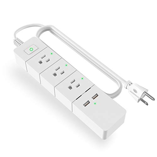 Product Cover meross Smart Power Strip, Wi-Fi Surge Protector, Compatible with Alexa, Google Assistant & IFTTT, Remote Control Individually, with 3 Smart AC Outlets and 2 USB Ports, 6ft Extension Cord - MSS425
