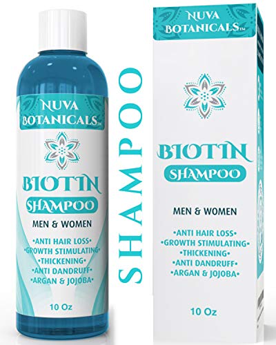 Product Cover Nuva Botanicals Biotin Shampoo For Hair Growth - Natural Thickening Treatment For Hair Loss and Thinning - Stimulate Thicker Regrowth - Sulfate Free & Paraben Free - For Women and Men