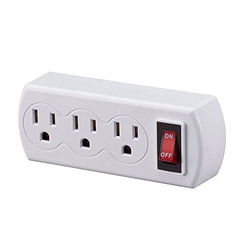 Product Cover Uninex PS29UBC Grounded Triple Plug Outlet On/Off Power Switch, UL Listed, White